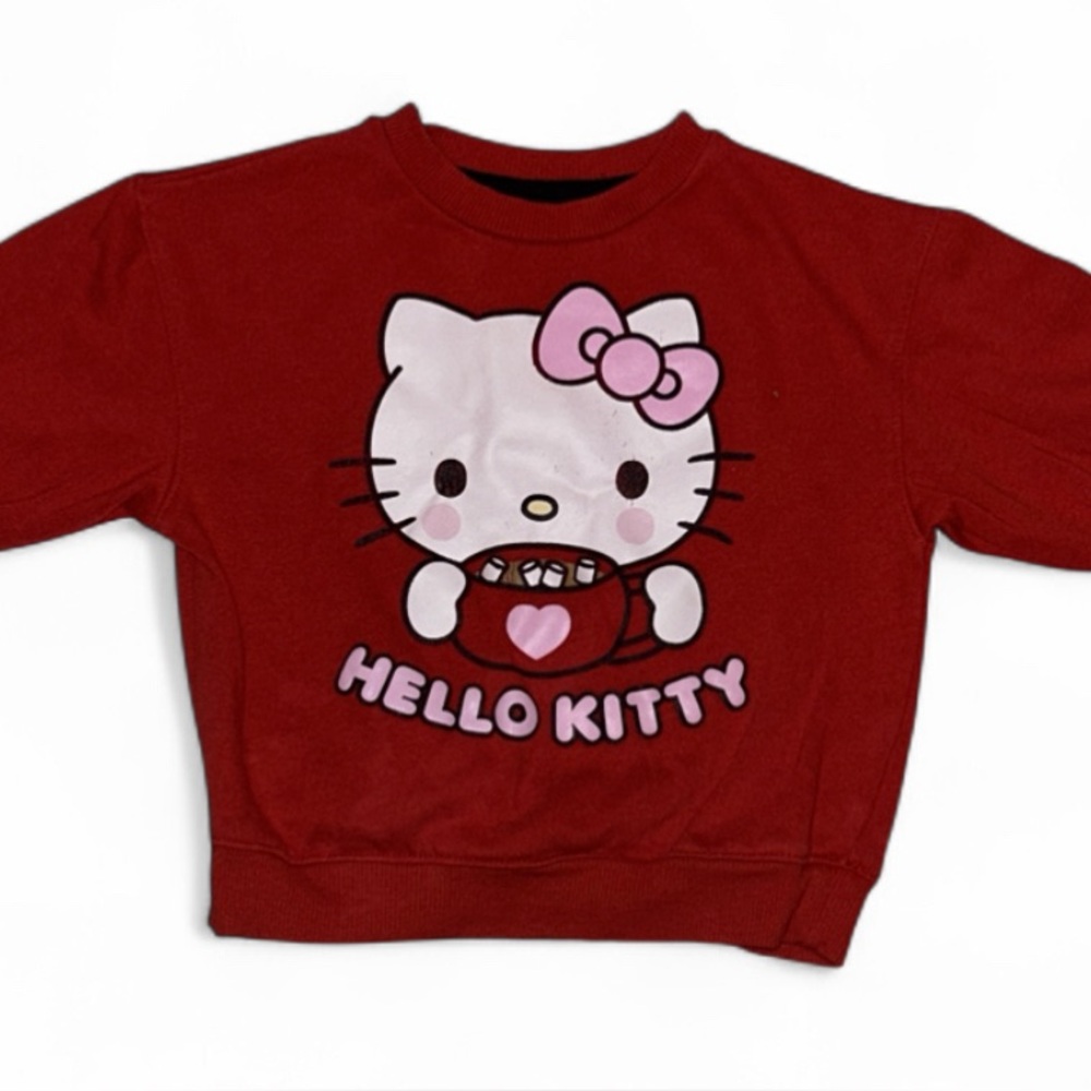 Hello Kitty Toddler Girls Red Fleece Sweatshirt with Cocoa Graphic Size 18M